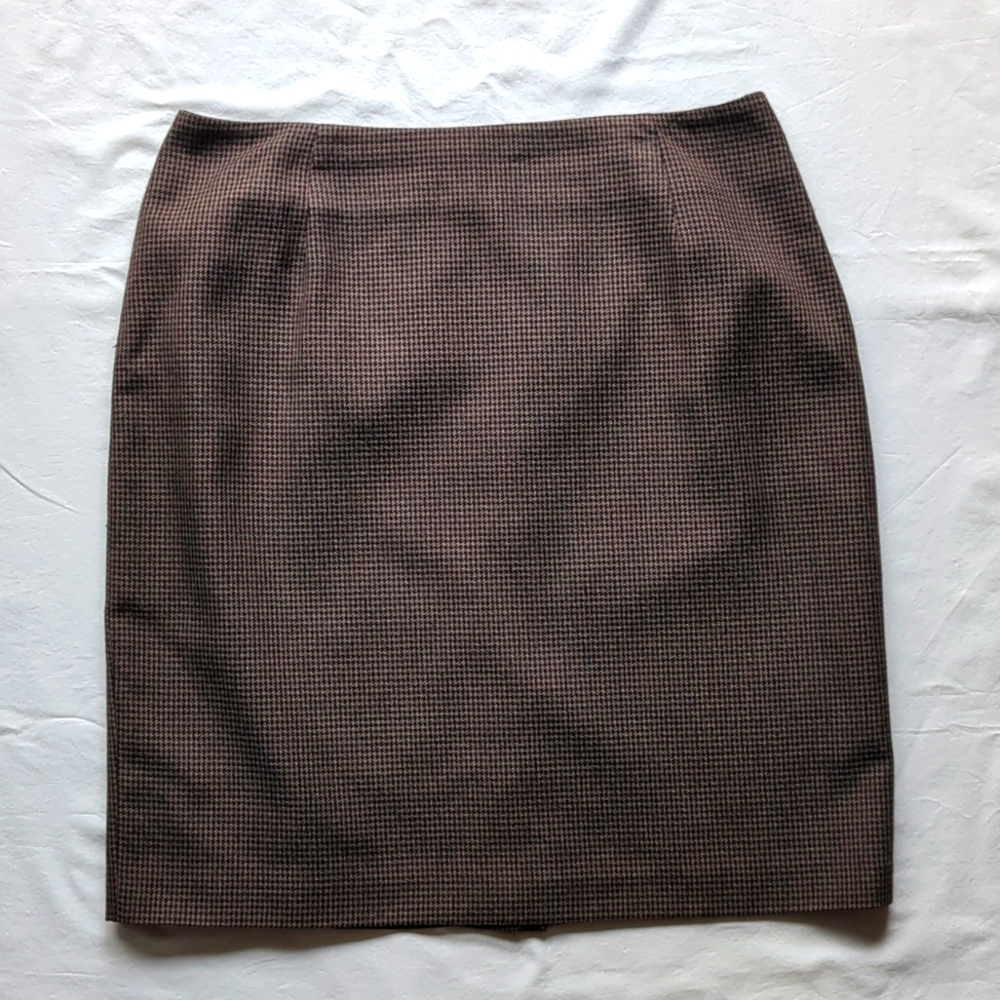 Alia Black & Tan Houndstooth Skirt Size 12